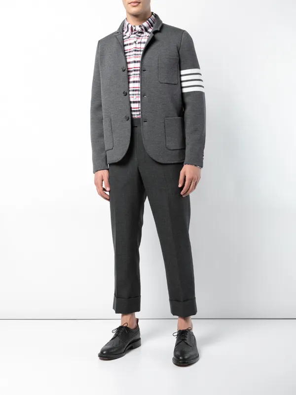 THOM BROWNE トム ブラウン ストライプ リブ ジャケット THOM BROWNE トム ブラウン ストライプ リブ ジャケット