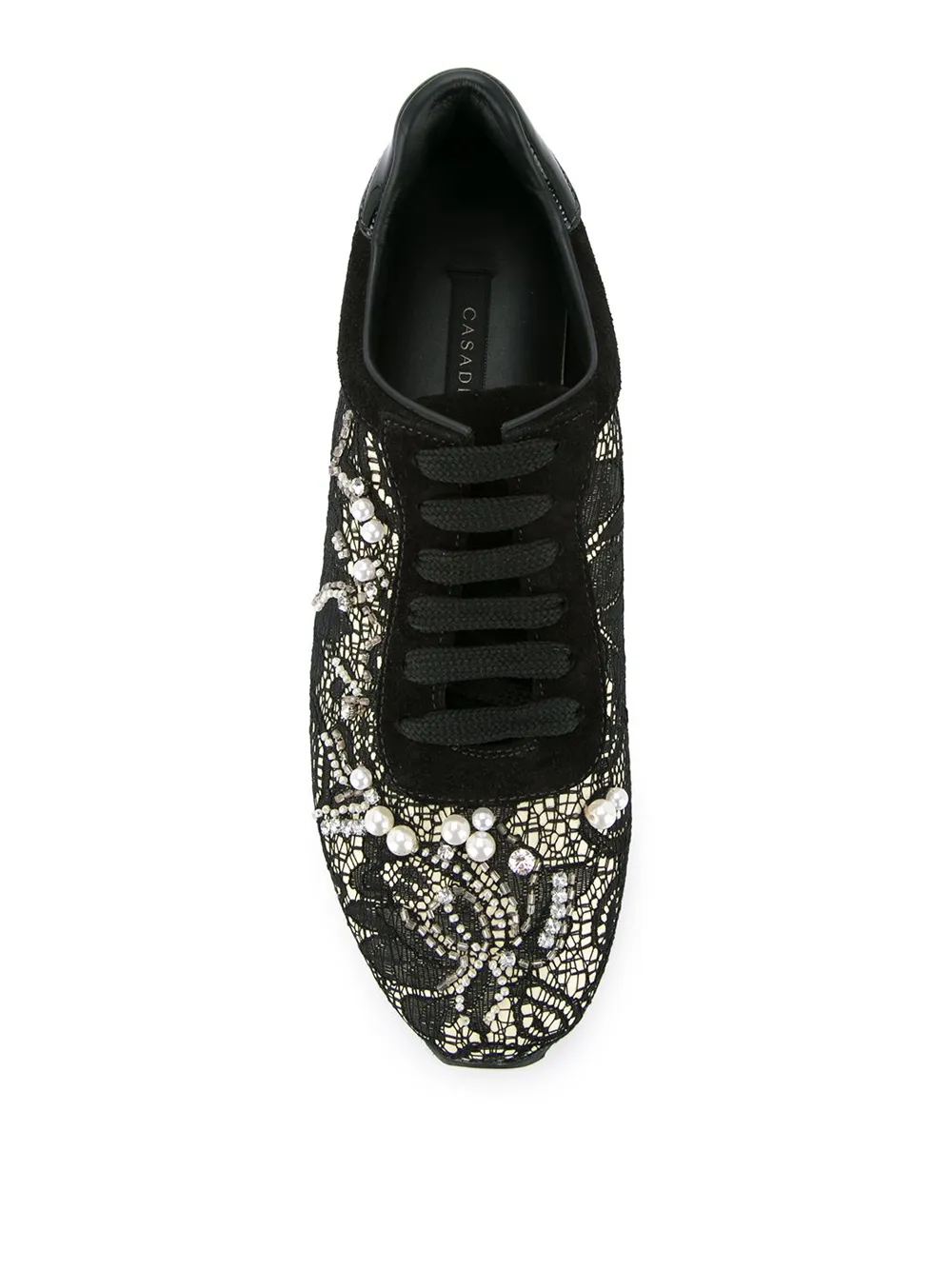 Casadei Sneakers Med Pärlor Och Spets Farfetch Casadei Sneakers Med Pärlor Och Spets Farfetch