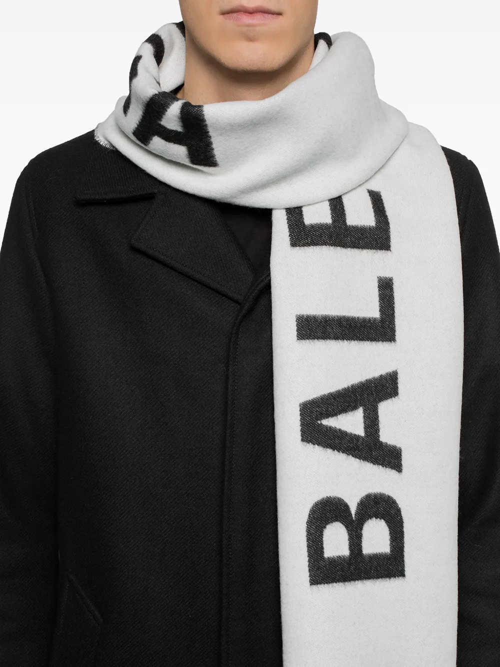 Balenciaga twee zijden logo sjaal Wit