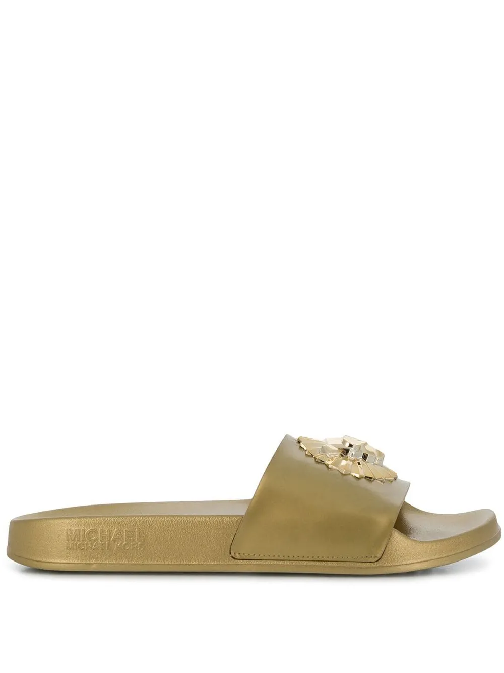 Michael Michael Kors Rory metallic slides Michael Michael Kors Rory metallic slides