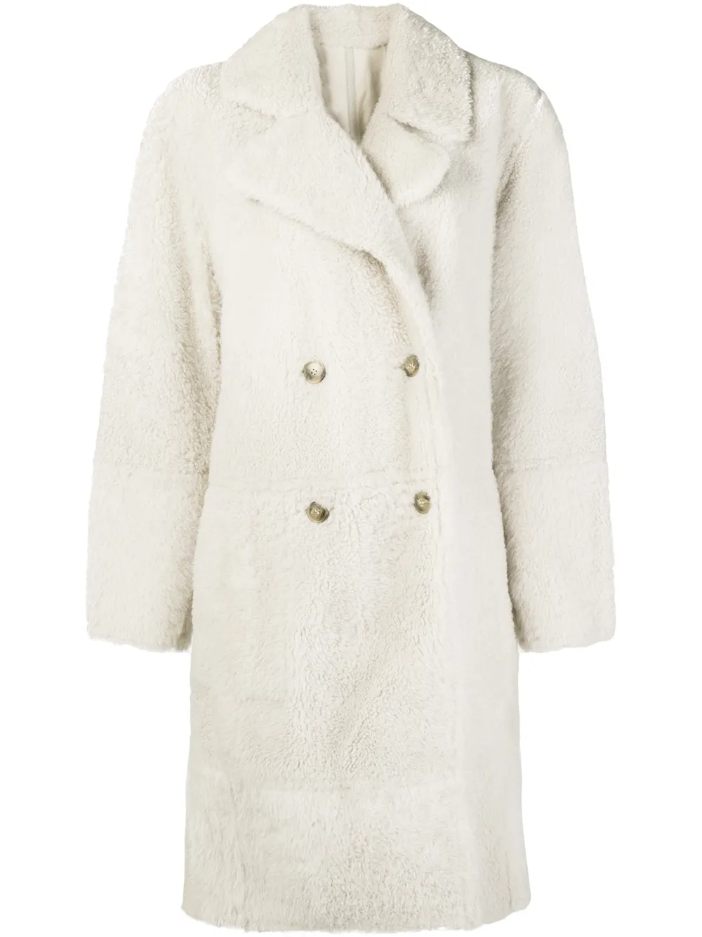 Yves Salomon abrigo oversize de borreguillo | blanco | Image 1