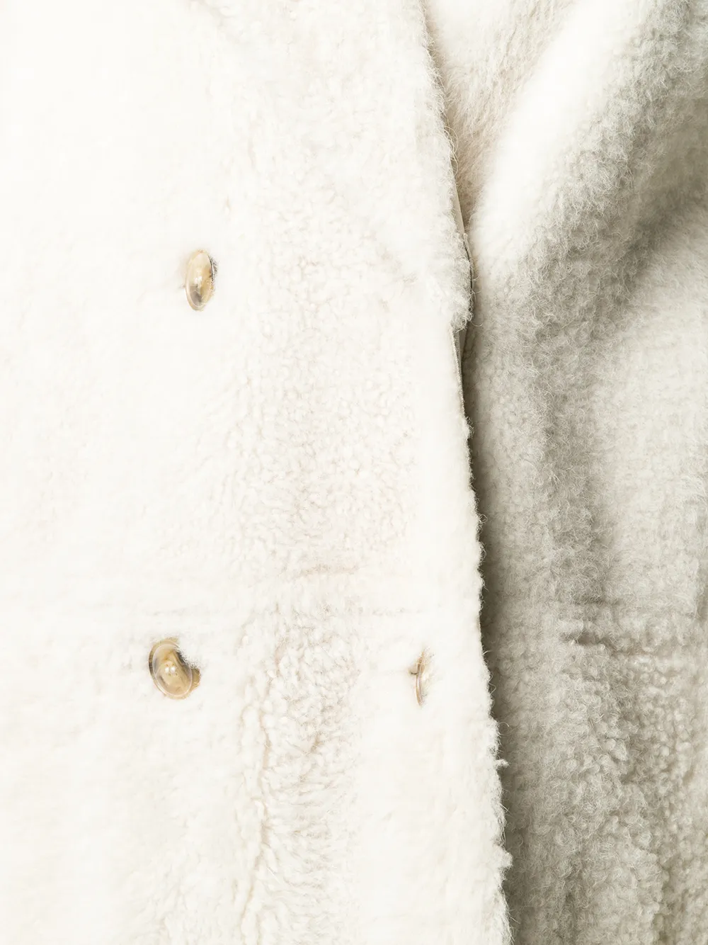 Yves Salomon oversized shearling coat Wit