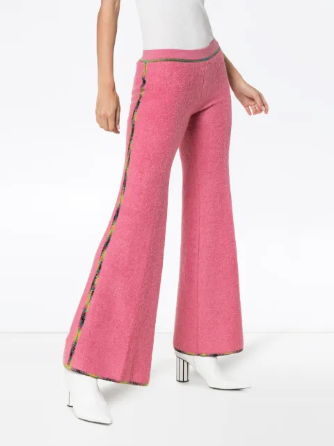 Missoni Low-Rise Flared Stretch-Knit Pants In Pink
