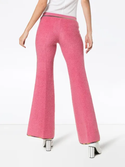 Missoni Low-Rise Flared Stretch-Knit Pants In Pink