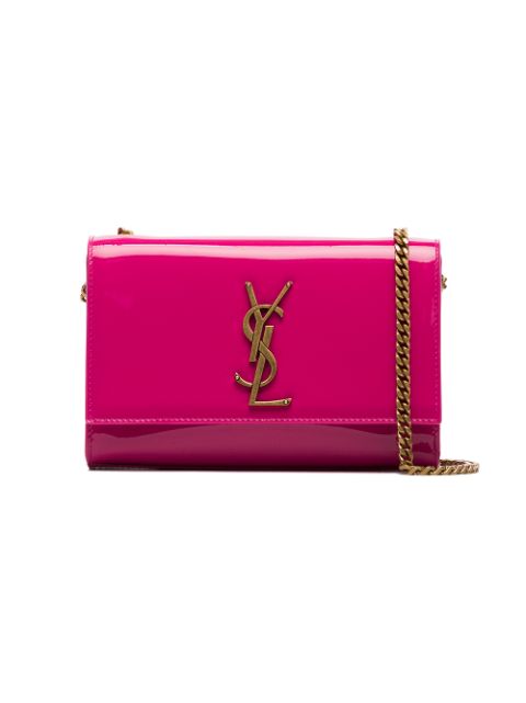 Saint Laurent Kate Monogram Ysl Small Grain Leather Crossbody Bag In Pink | ModeSens