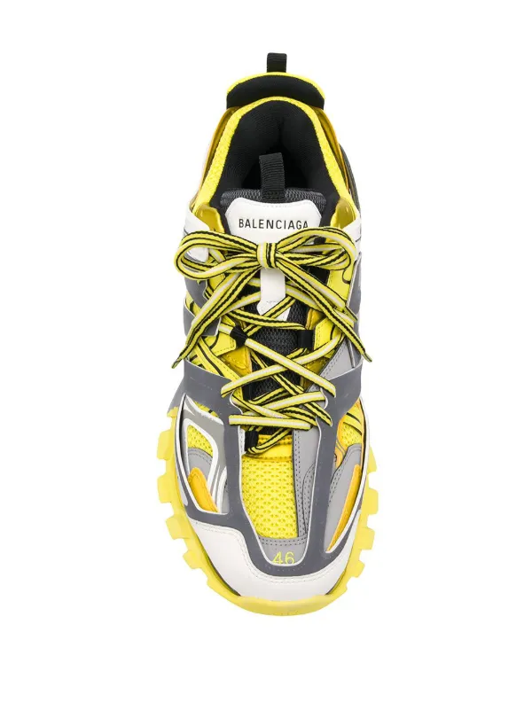 Balenciaga Rubber Men s Runway Track Sneakers Yellow for