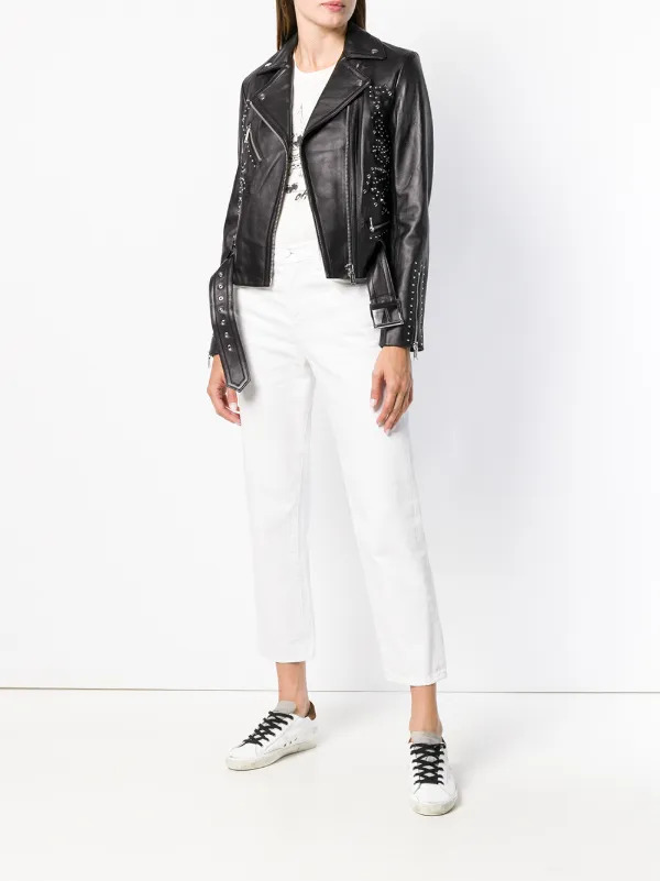 michael kors studded leather jacket