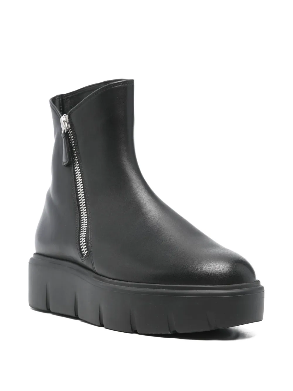  Hogl Leather Combat Boots - Black 