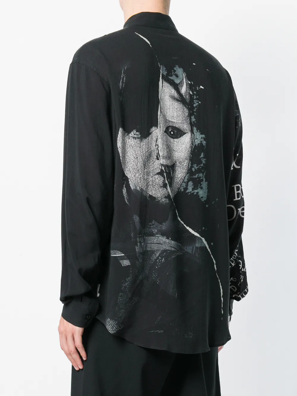 Yohji Yamamoto Overhemd met grafische print Zwart