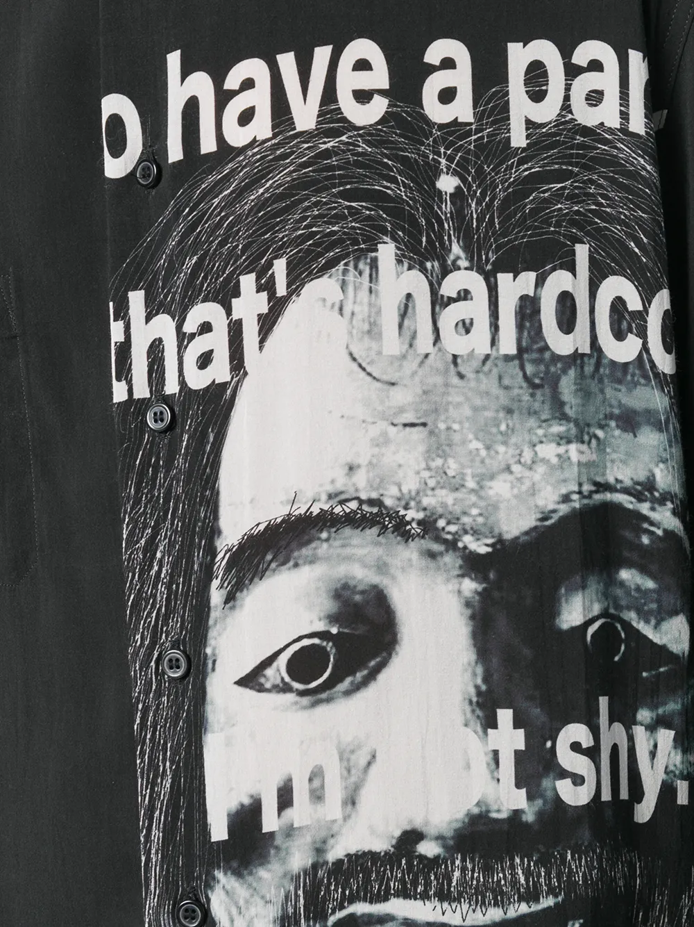 Yohji Yamamoto Overhemd met grafische print Zwart