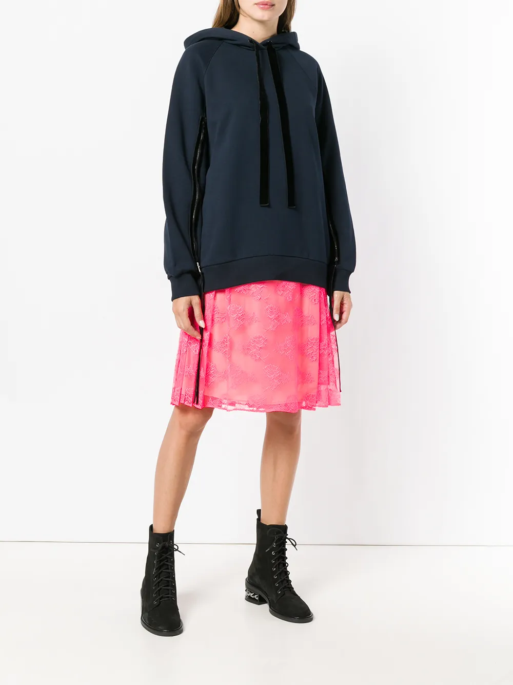 Dorothee Schumacher zipped sleeve hoodie Blauw