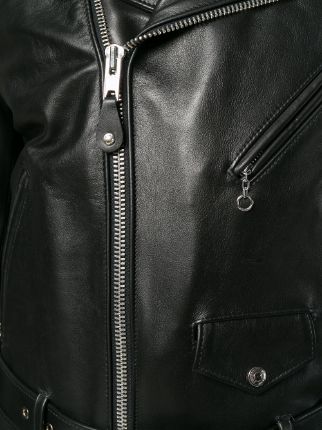 off-centre zip biker jacket展示图