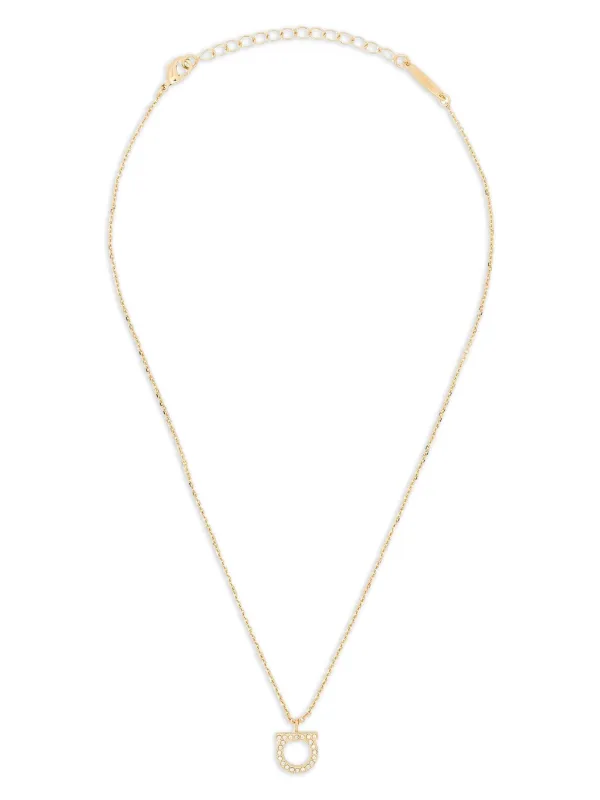 Ferragamo ガンチーニ クリスタル ネックレス | メタリック