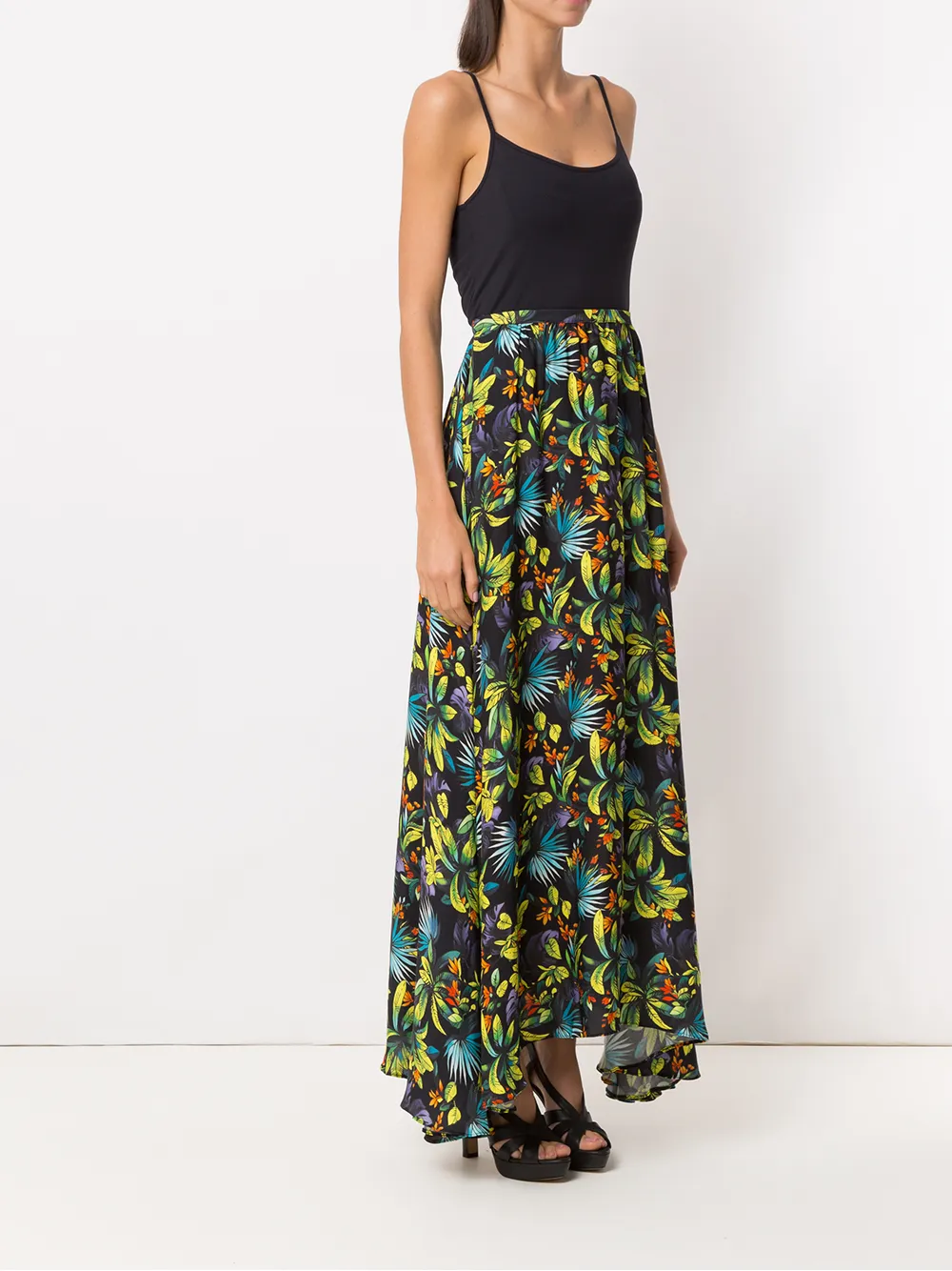 Amir Slama Maxi-rok met print Groen