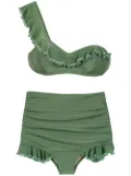 Amir Slama one shoulder hot pants bikini - Green