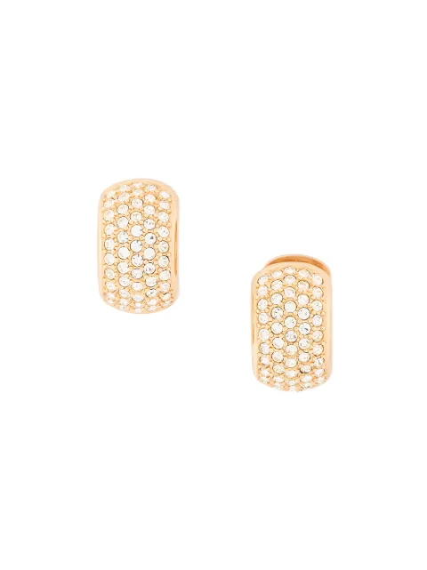 Christian Dior Pre-Owned pre-owned Swarovski crystal demi-hoop clip-on earrings
