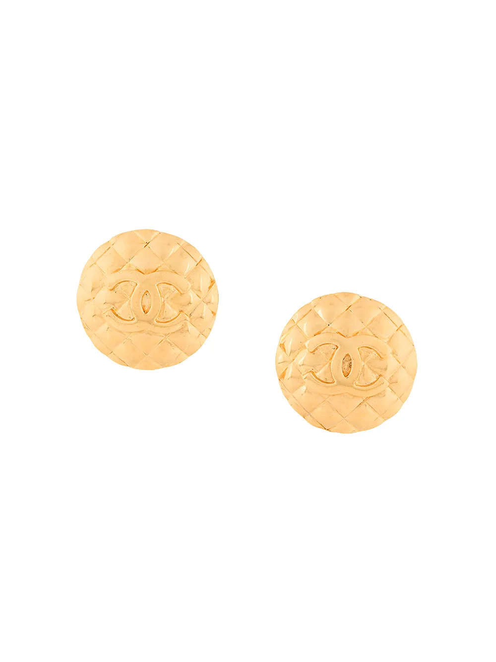 CC logo round clip-on earrings