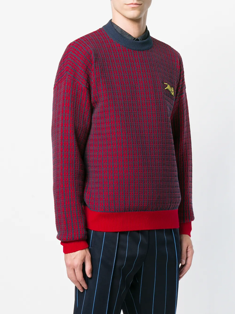  Kenzo Karierter Pullover   Rot 