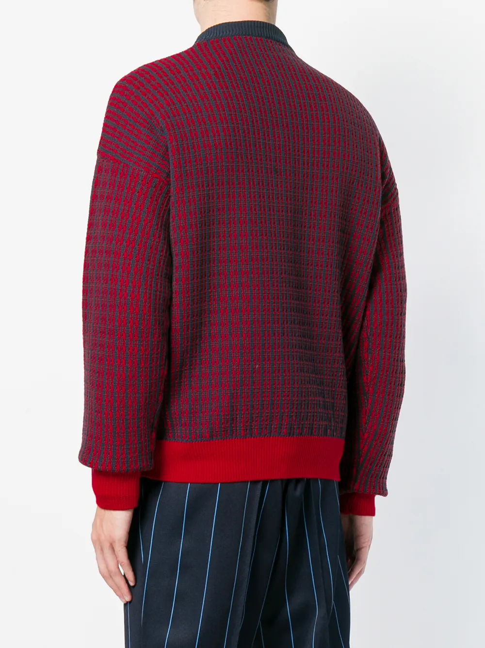 Kenzo check knit sweater Rood