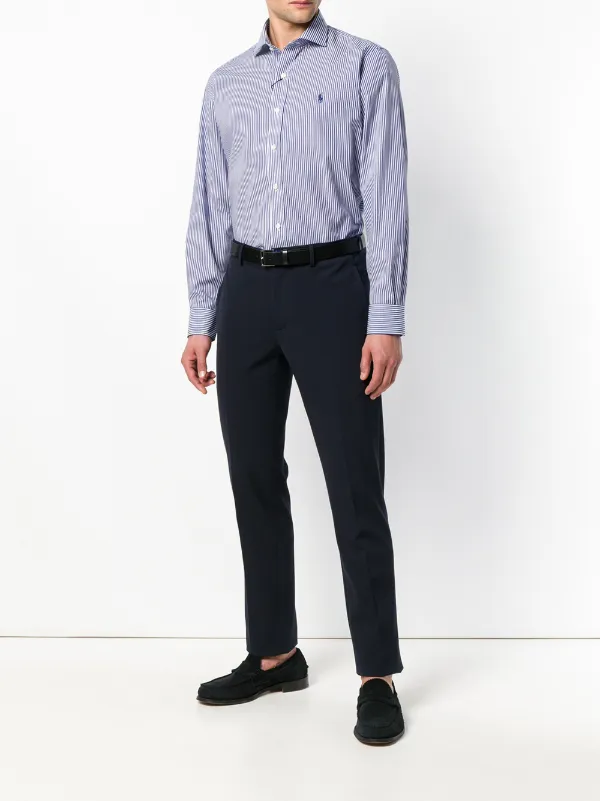 ralph lauren blue pinstripe shirt