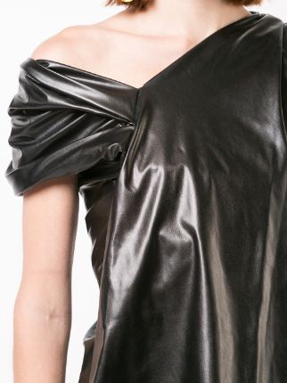 draped detail one shoulder dress展示图