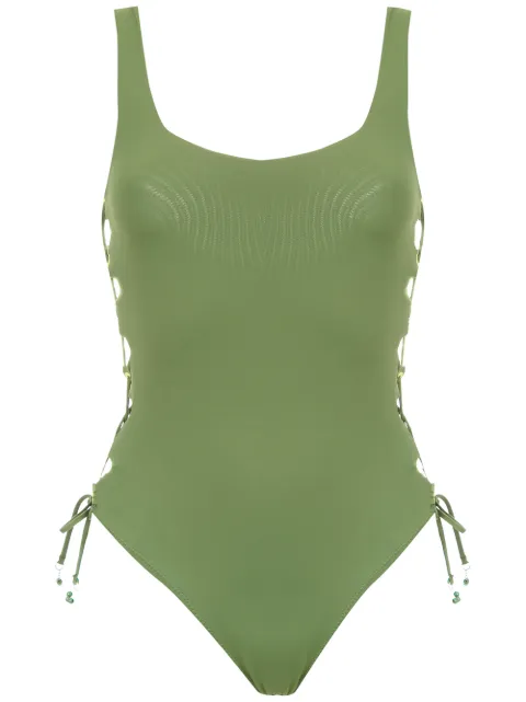 Amir Slama lace up detail swimsuit