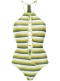 Amir Slama striped swimsuit - Green