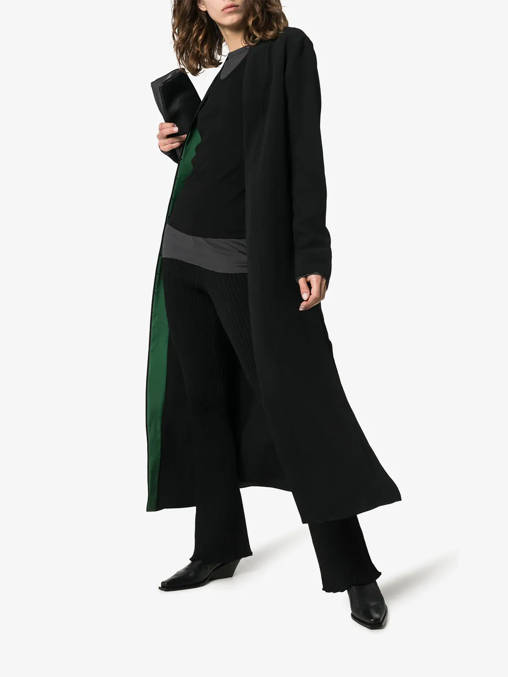 Haider Ackermann Coats HAIDER ACKERMANN CONTRAST LINING COLLARLESS COAT