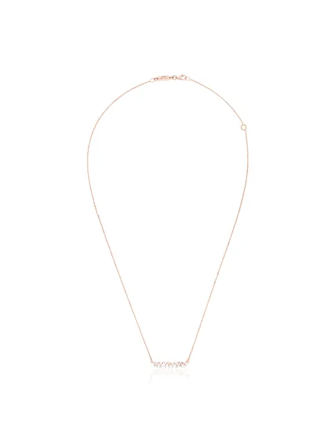 Suzanne Kalan 18kt rose gold Classic diamond bar necklace 