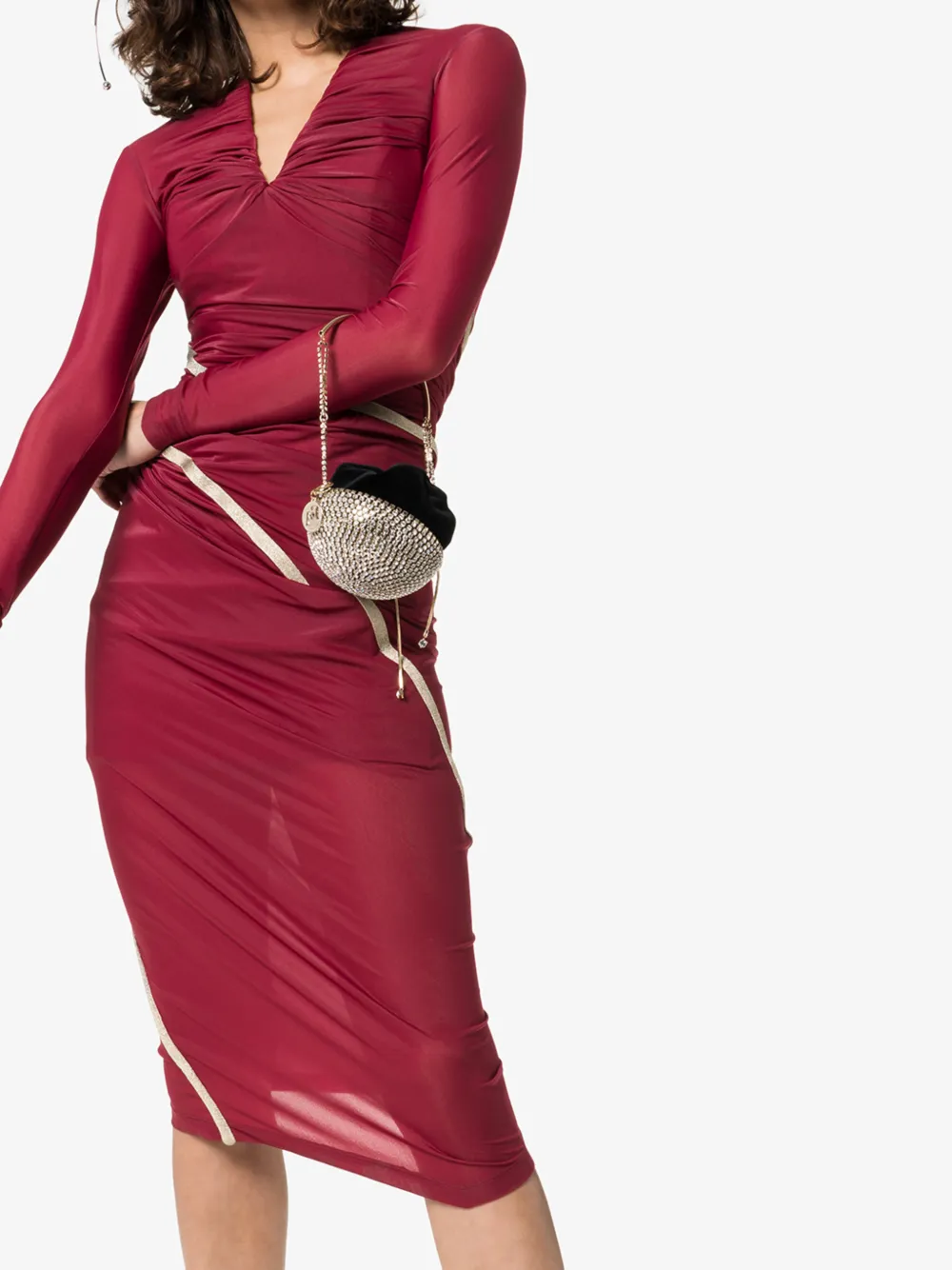 Y Project Gedrapeerde maxi-jurk Rood