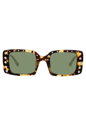 crystal-embellished square sunglasses