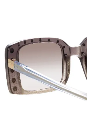 Crystal-Embellished Square Sunglasses