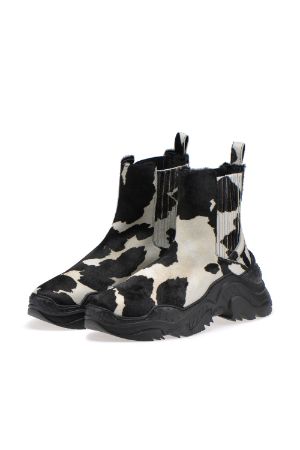 mens cow print boots