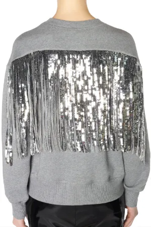 sequin-embellished jersey sweatshirt in 