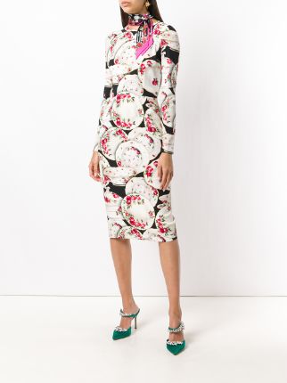 Dolce & Gabbana plate print midi dress $1,186 - Buy Online AW18 - Quick ...