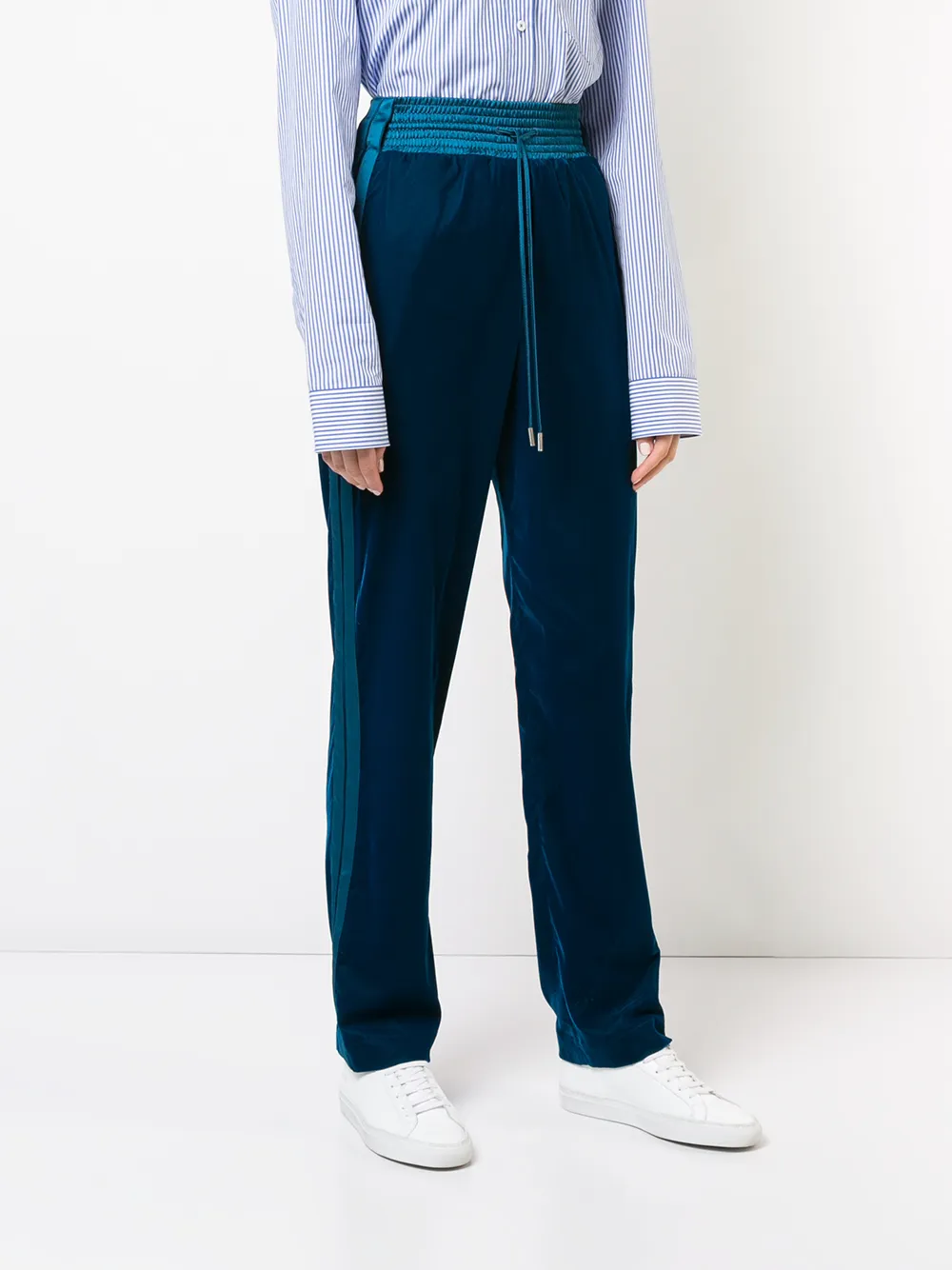 Off-White drawstring high-waist trousers Blauw