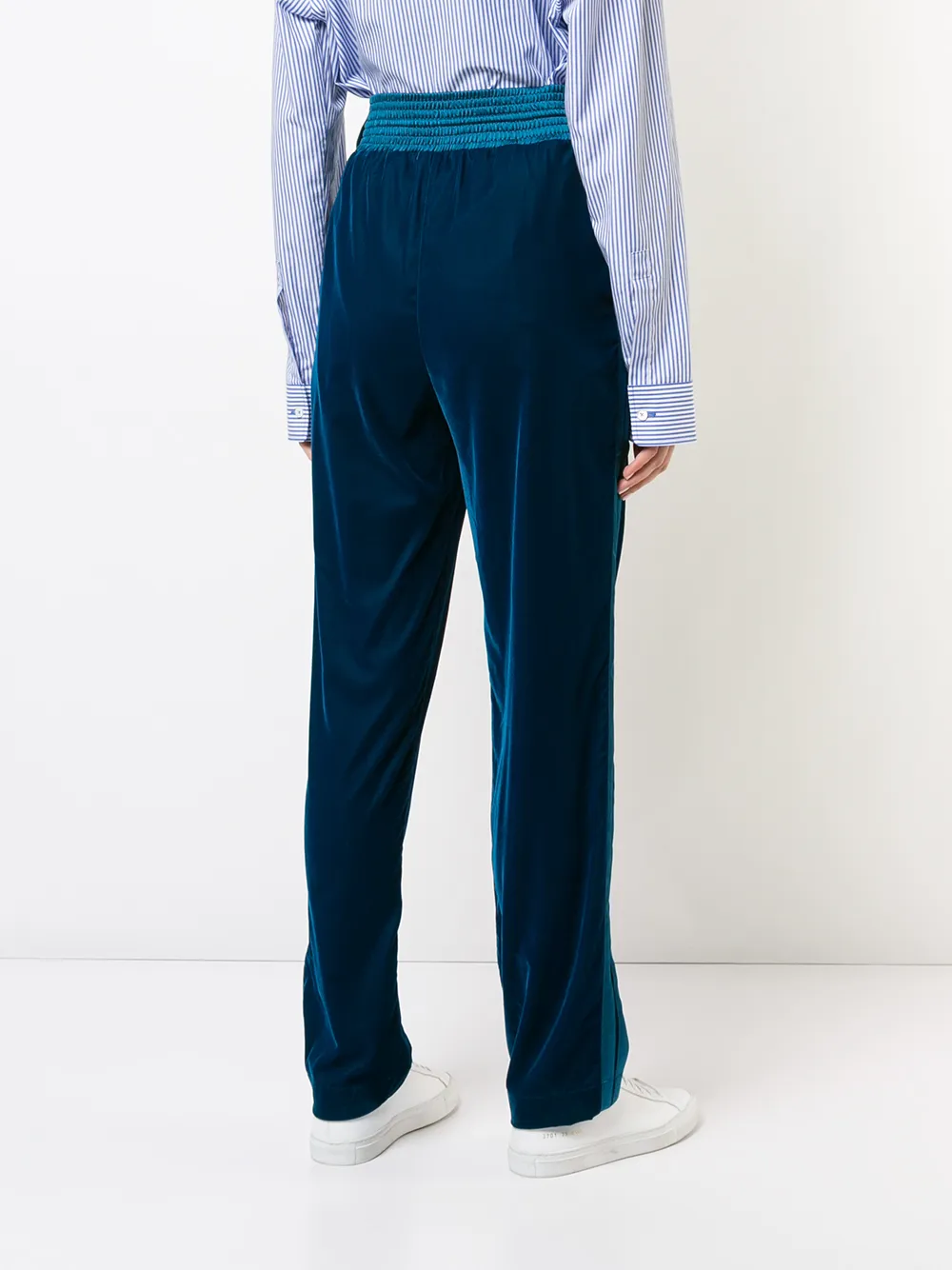 Off-White drawstring high-waist trousers Blauw