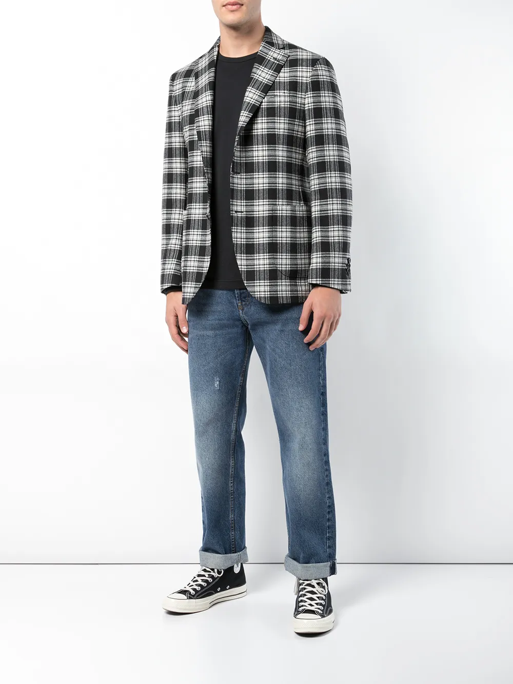 Sunspel T-shirt met lange mouwen - Zwart
