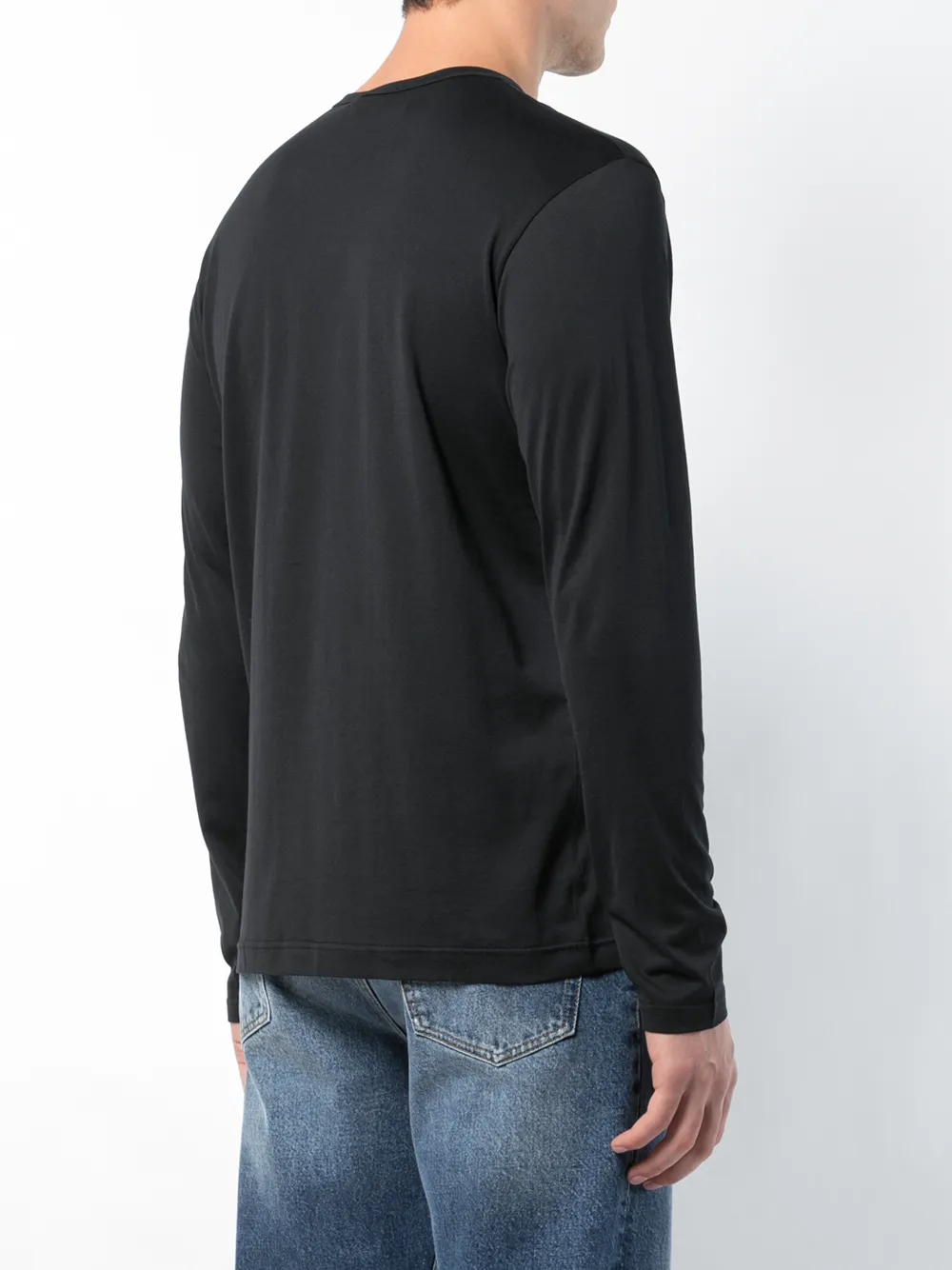 Sunspel T-shirt met lange mouwen Zwart