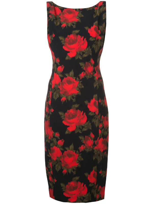 michael kors red floral dress