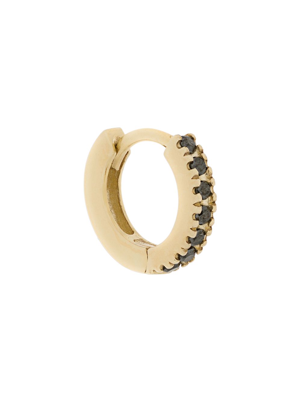 фото Otiumberg 9kt gold black diamond huggie hoop