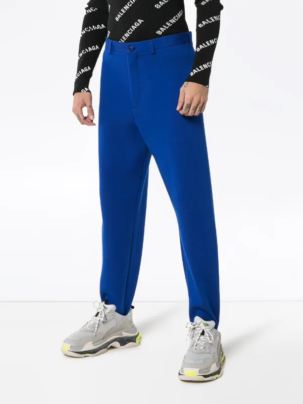 【BALENCIAGA】ブルー ロゴ入りスウェットパンツ サイズ10 Balenciaga ジップ スウェットパンツ | ブルー | FARFETCH JP