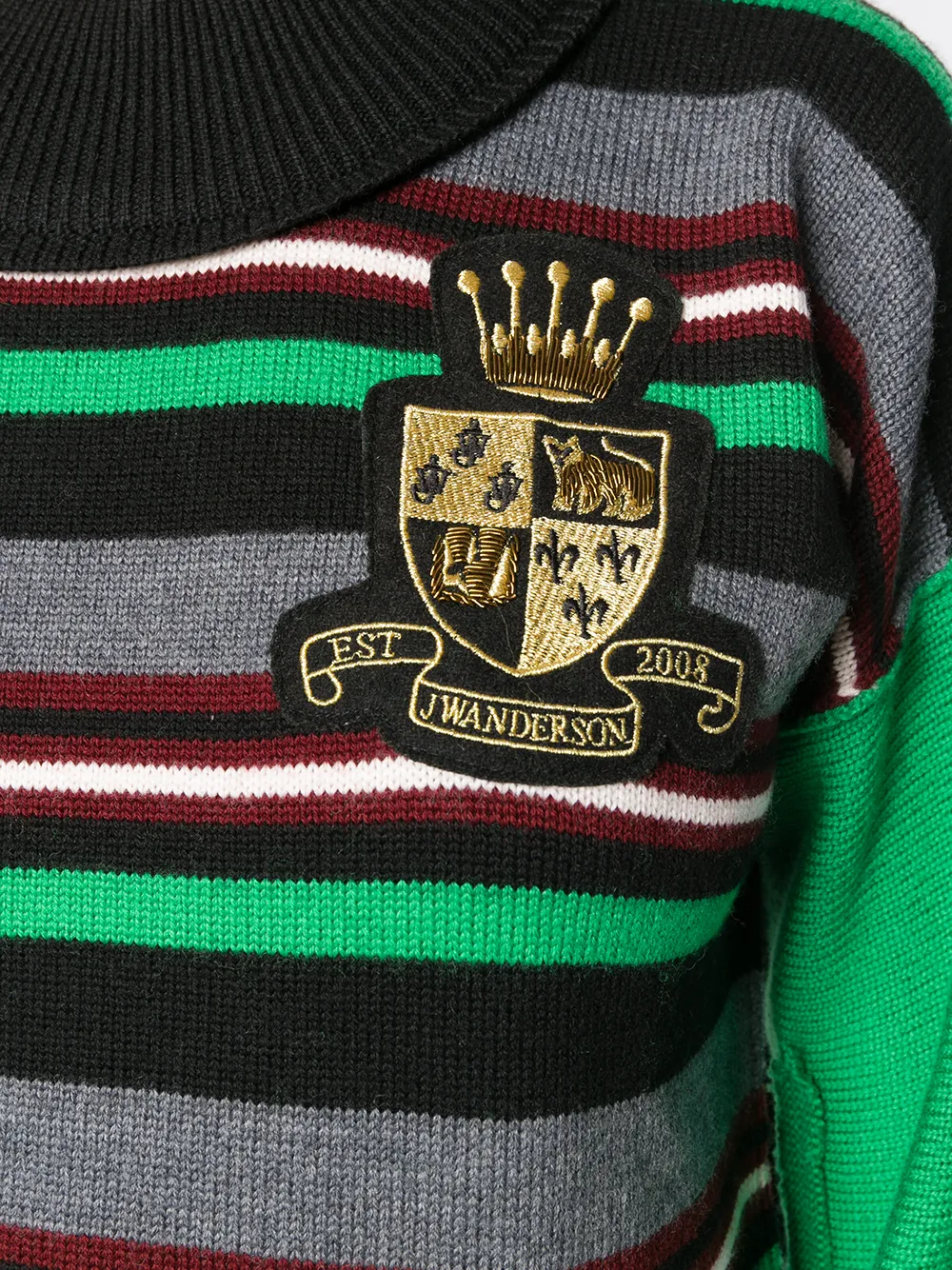 JW Anderson logo crest knitted jumper Groen