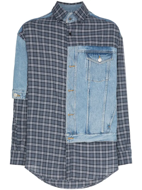 martine rose hybrid denim shirt