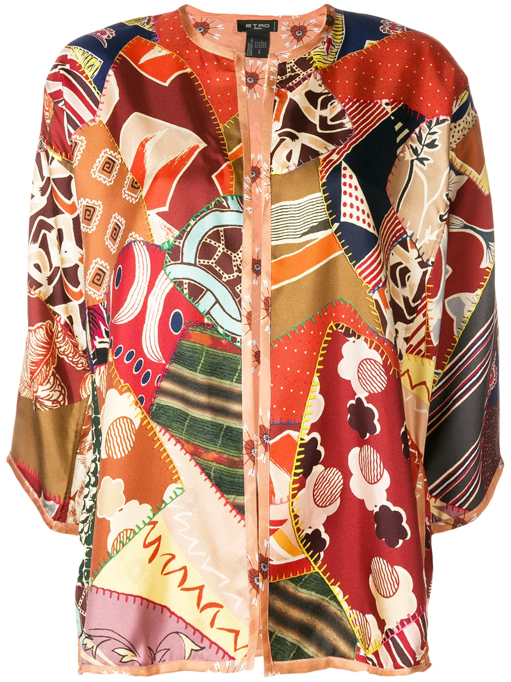 ETRO printed poncho Rood