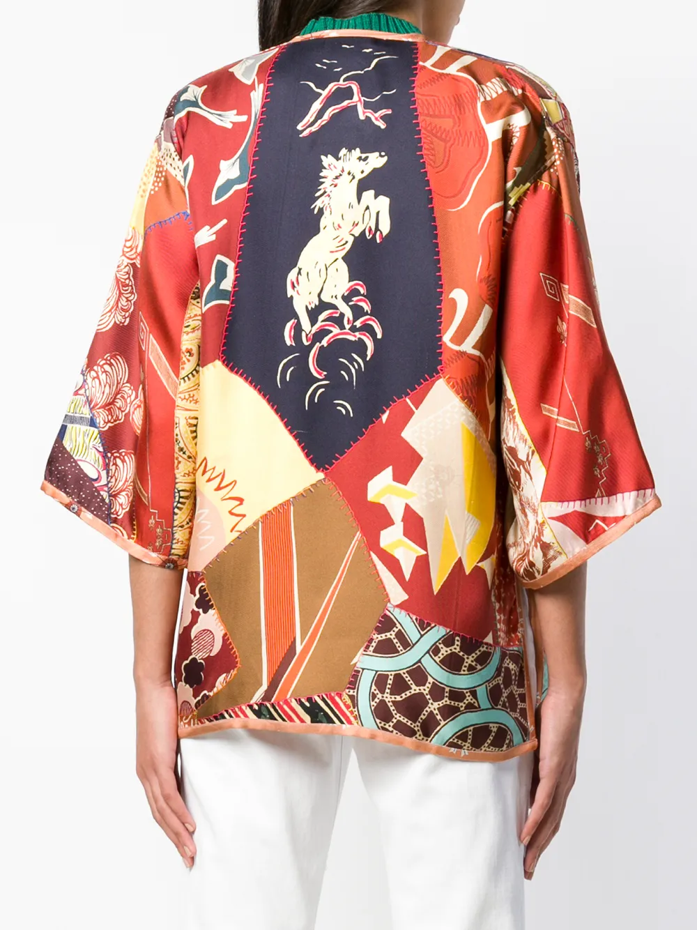 ETRO printed poncho Rood