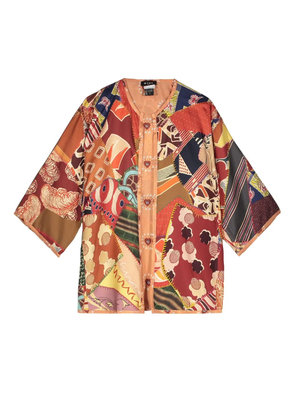 ETRO printed poncho Rood