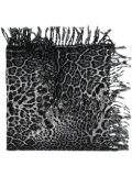 Saint Laurent leopard-print scarf - Black