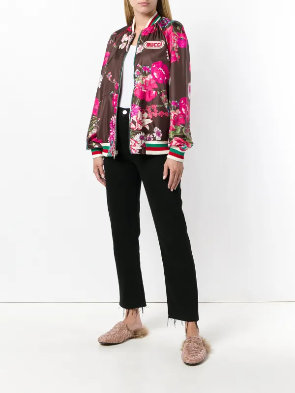 gucci floral bomber jacket