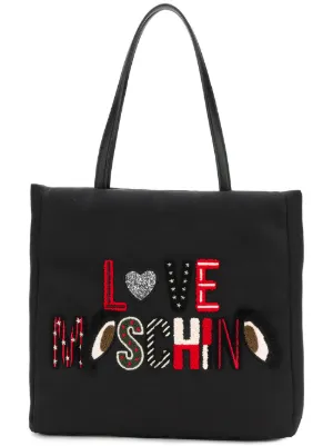 Love Moschino Purses Luxe Handbags Farfetch Embroidered Tote Bag